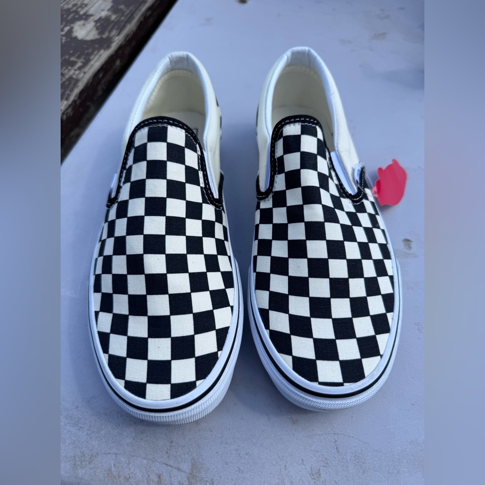 Checkered Slip-On sneakers- Black and White